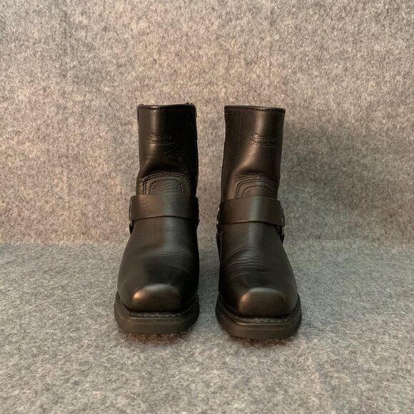 Harley Davidson Women's Full Grain Leather Upper El Paso Black Boots - Picture 3 of 12